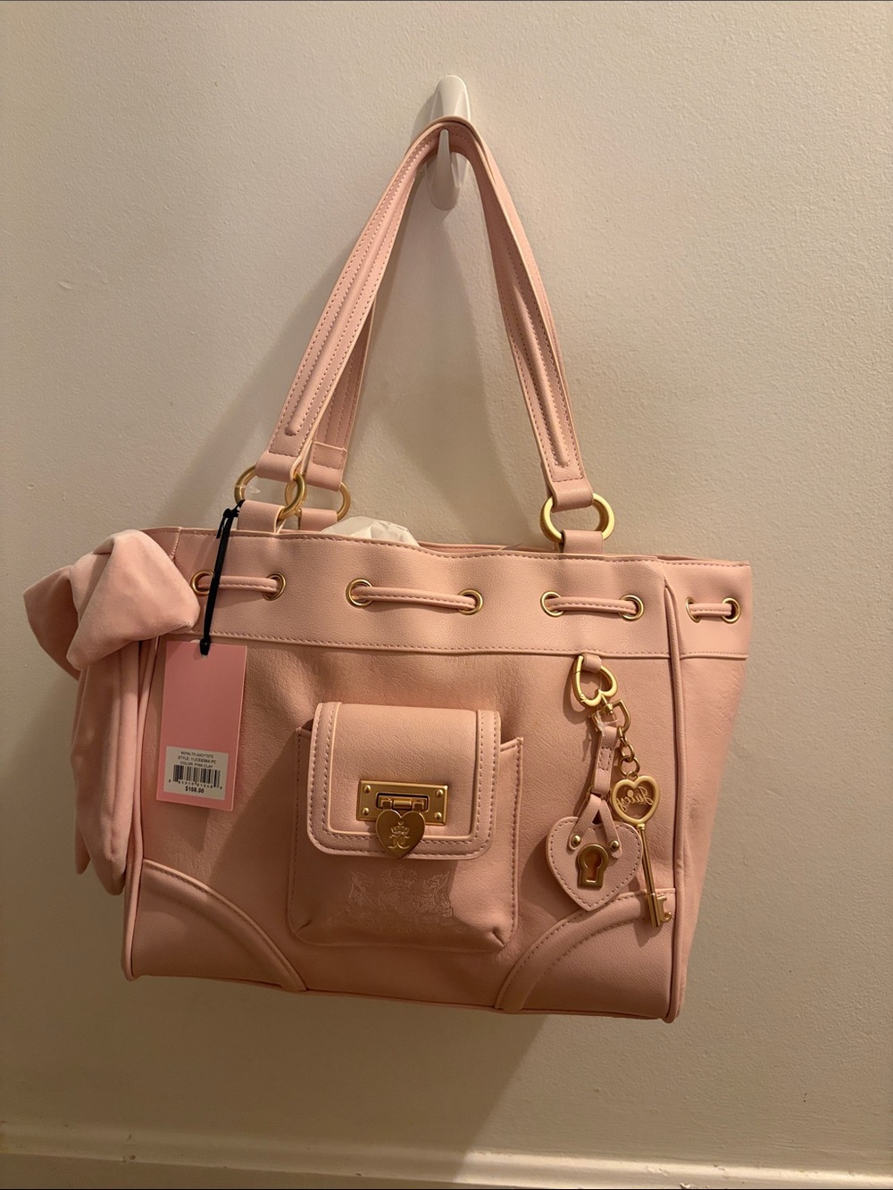 Juicy Couture Blush Pink Tote Bag with Gold Hardware